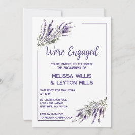 Invitación Sueños de Lavender: fiesta de compromiso de acuare