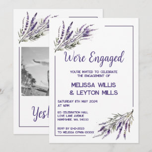 Invitación Sueños de Lavender: fiesta de compromiso de acuare
