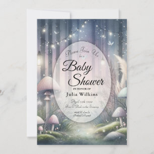 Invitación Sueños de Luz de Linterna Bosque Encantado Baby Sh