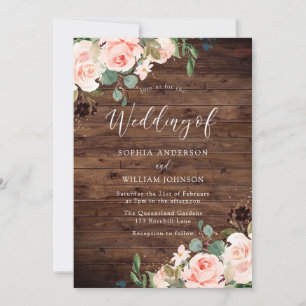 Invitación Sueños de Rubor: Rubor flama a un Boda rústico