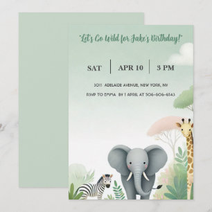 Invitación Sueños de Safari: ¡Un cumpleaños en lo salvaje!