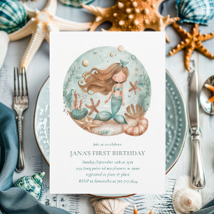 Invitación Sueños de Sirena para Niños 