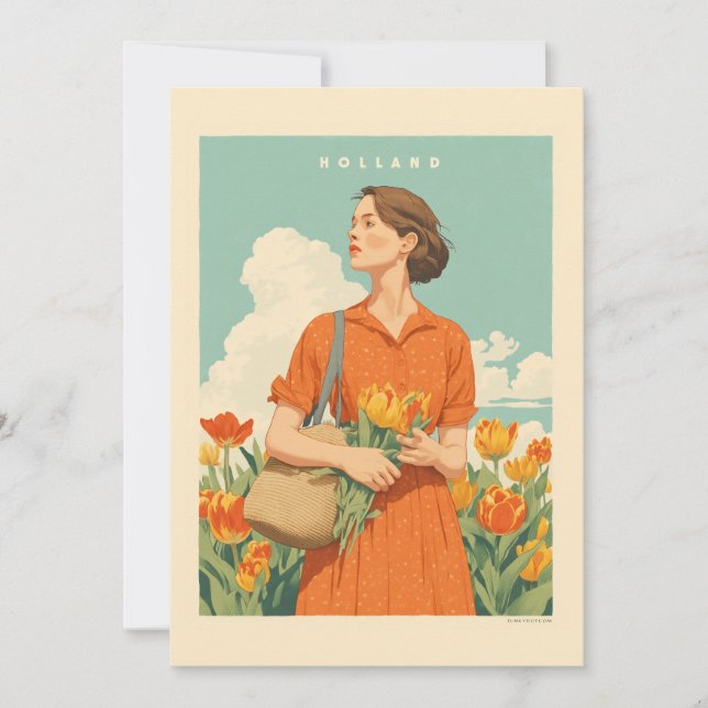 Invitación Sueños de tulipán en Holanda (Anverso)