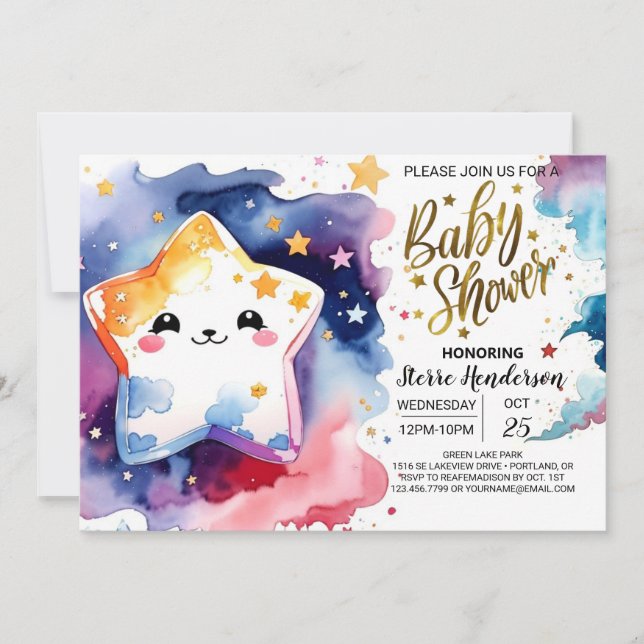 Invitación Sueños del Baby Shower celestial (Anverso)