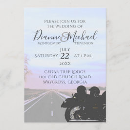 Invitación Sueños del Boda de motocicleta de Open Road