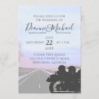 Invitación Sueños del Boda de motocicleta de Open Road