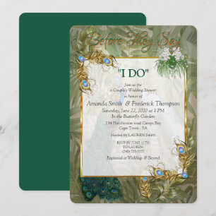 Invitación Sueños del templo del pavo real real dorado vintag