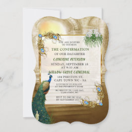 Invitación Sueños del templo real del pavo real de oro