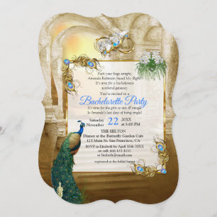 Invitación Sueños del templo real del pavo real de oro
