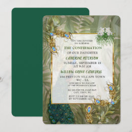 Invitación Sueños del templo real del pavo real de oro