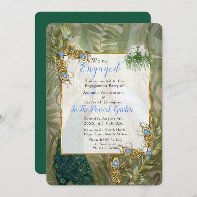 Invitación Sueños del templo real del pavo real de oro (Anverso / Reverso)