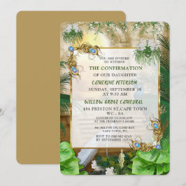 Invitación Sueños del templo real del pavo real de oro