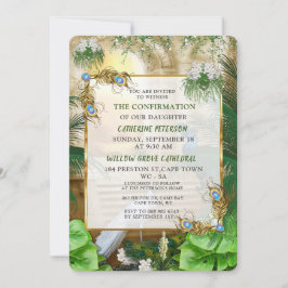 Invitación Sueños del templo real del pavo real de oro