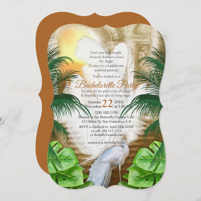 Invitación Sueños del templo real del pavo real de oro (Anverso / Reverso)