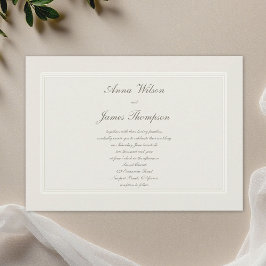 Invitación Sueños Ecru Simple Elegante Boda Tradicional