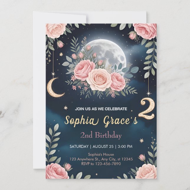 Invitación Sueños Florales para Dos (Anverso)