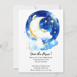 Invitación Sueños galácticos: Baby Shower de Luna y Estrellas