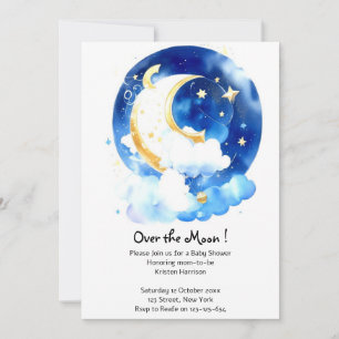 Invitación Sueños galácticos: Baby Shower de Luna y Estrellas