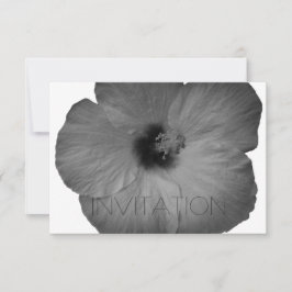 Invitación Sueños hawaianos en blanco y negro