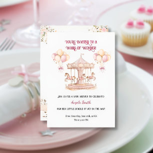 Invitación Sueños púrpuras-invitación Minimalista al bebé