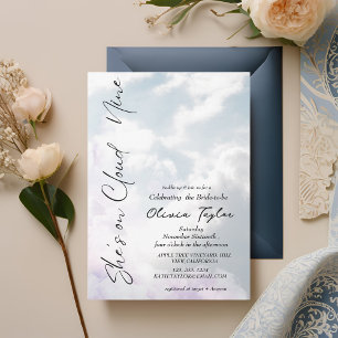 Invitación Sueños que está en la nube 9 Suave Ducha Bridal