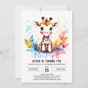Invitación Sueños Safari Cute Giraffe Cumpleaños