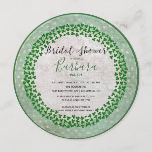 Invitación Suerte de la ducha de novias irlandesa