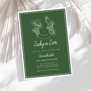 Invitación Suerte en el Amor Herradura de Trébol de Cuatro Ho