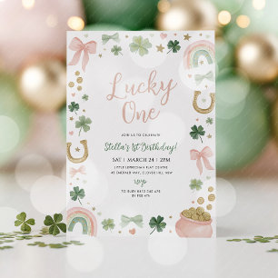 Invitación ¡Suerte Uno! Día de San Patricio Cumpleaños 1er Cu