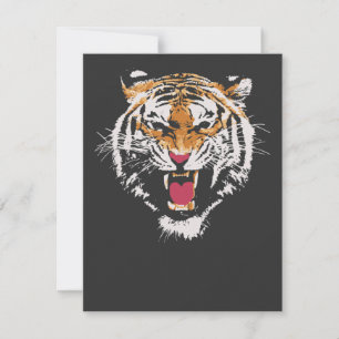 Invitación Suéter con cara rugiente de tigre salvaje de los 8