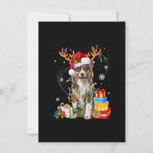 Invitación Suéter con luces de perro pastor australiano sombr