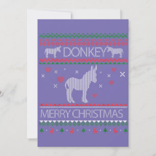 Invitación Suéter Feo Burro Lindo Navidad Festejo Invierno