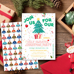 Invitación Suéter Feo de Navidad Fiesta de Perro Lindo de Vac