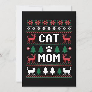 Invitación Suéter feo de Navidad para mamá de gato Pata Reno