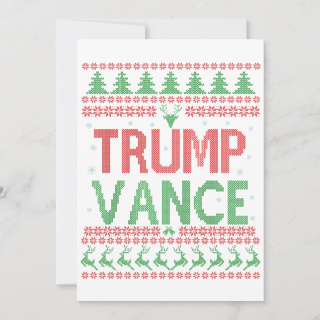 Invitación Suéter feo de Navidad Trump Vance Republicano Xmas (Anverso)
