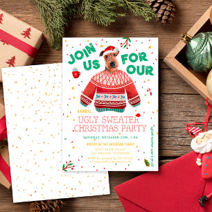 Invitación Suéter feo divertido de Xmas Party de Airedale Ter