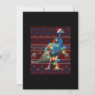 Invitación Suéter Feo Luces De Navidad Pavo Real Amante De Ca
