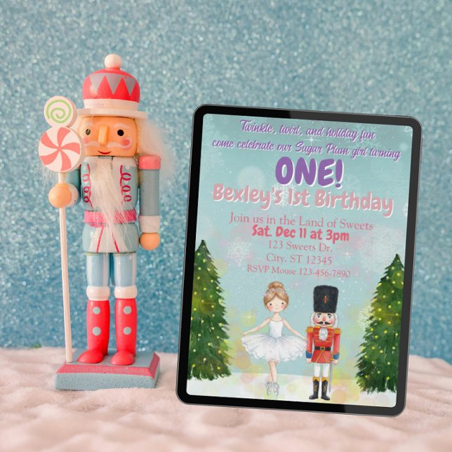 Invitación Sugar Plum is One, Nutcracker 1st birthday (Subido por el creador)
