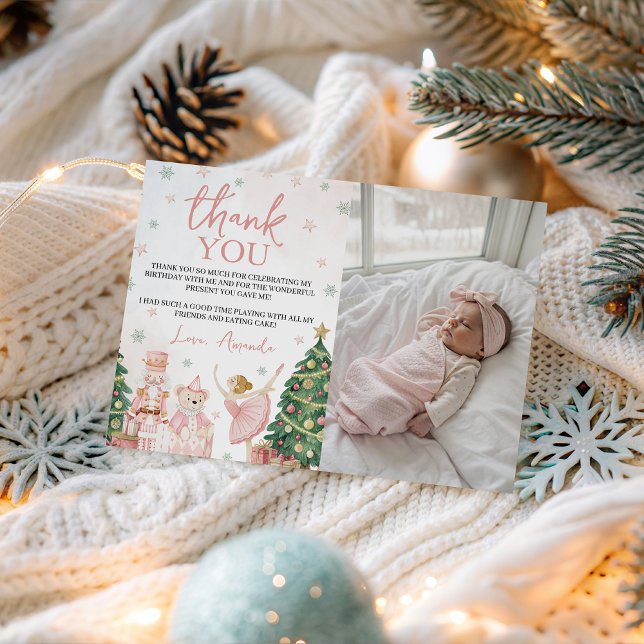 Invitación Sugar Plum Nutcracker Photo Thank You (Subido por el creador)