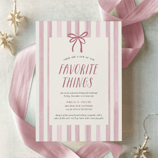 Invitación Sugar Plum Stripe Holiday Favorite Things Party