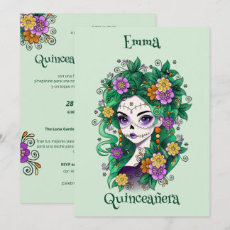 Invitación Sugar Skull Dia de Muertos Quinceañera España