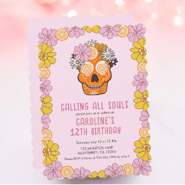 Invitación Sugar Skull Girls Birday Party