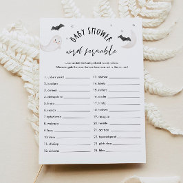 Invitación SUGARBOO Halloween Baby Word Scramble Game Card