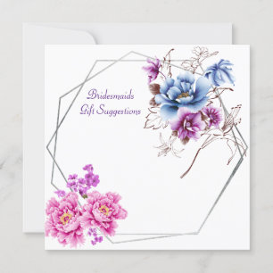 Invitación Sugerencia de regalo para dama de honor Delicia Fl