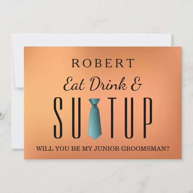 Invitación Suit up ¿Serás mi padrino? (Anverso)