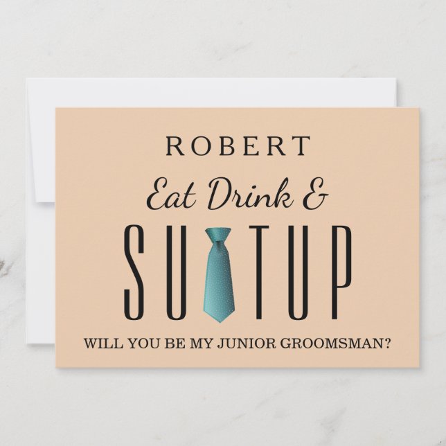 Invitación Suit up ¿Serás mi padrino? (Anverso)