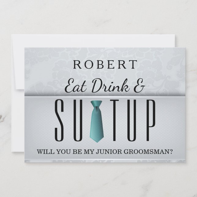 Invitación Suit up ¿Serás mi padrino? (Anverso)
