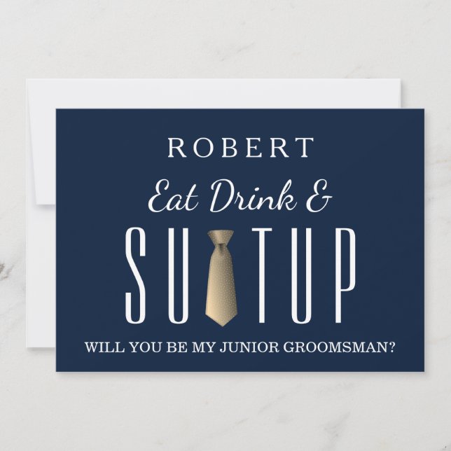 Invitación Suit up ¿Serás mi padrino? (Anverso)