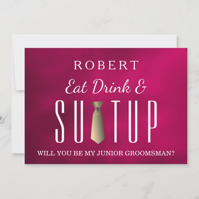 Invitación Suit up ¿Serás mi padrino? (Anverso)