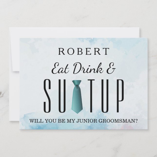 Invitación Suit up ¿Serás mi padrino? (Anverso)